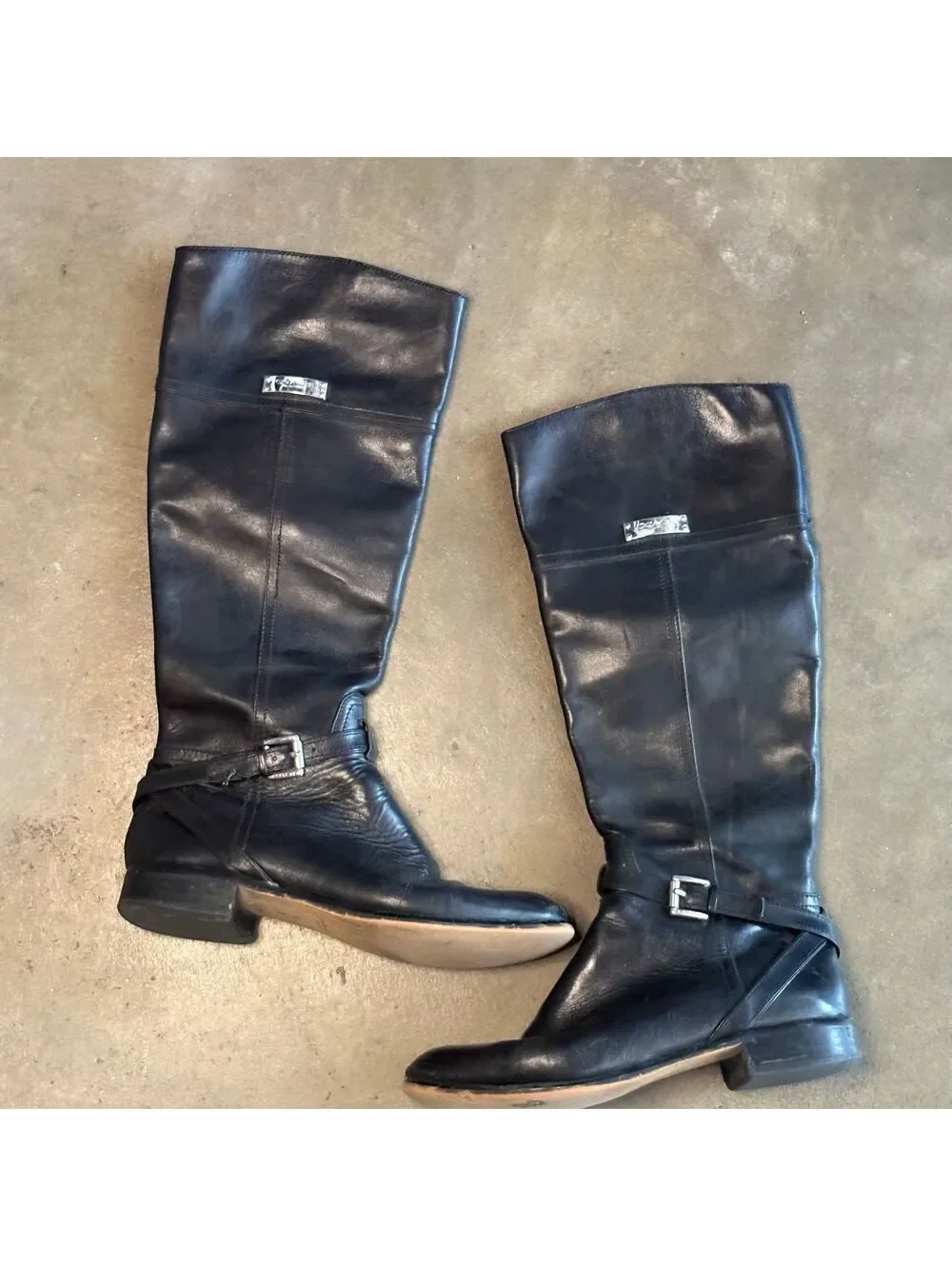 Coach Women Sz 8 Black Leather Knee-High Boots